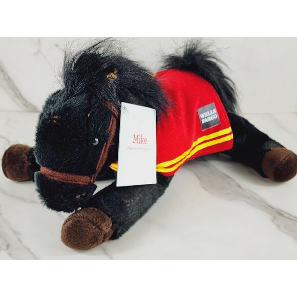 Wells Fargo Mike Legendary Black Pony w/ Tags 15" Plush Toy Stuffed Animal 2016 - Picture 2 of 16